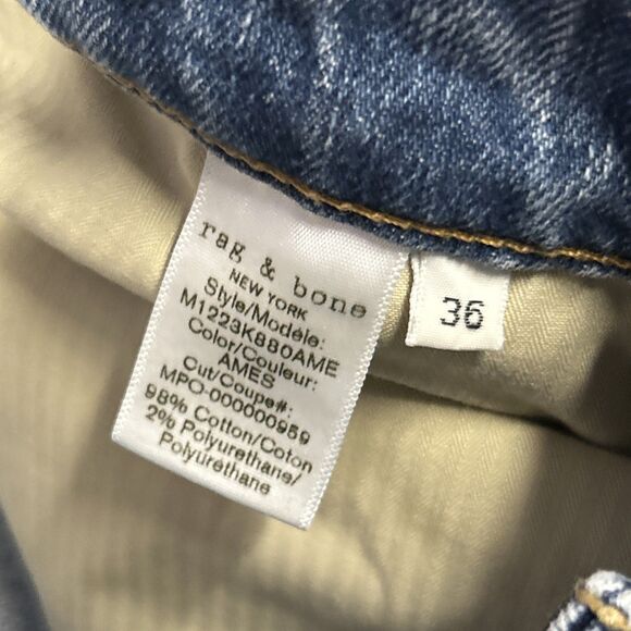 Rag & Bone Jeans Mens 36x32 Blue Fit 2 Slim Straight Standard Issue Denim - Picture 4 of 6